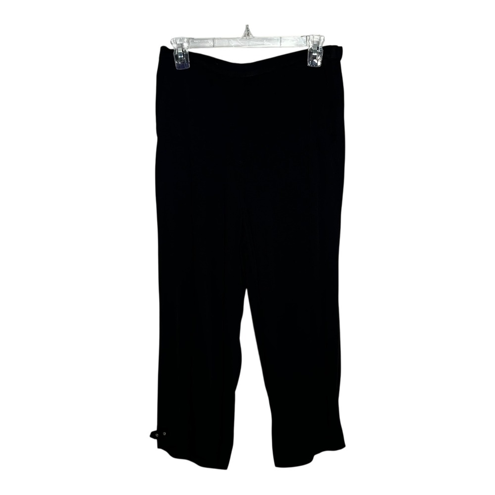East 5th Womens Black Rayon Pull On Pants Snap Hem‎ Detail Size M